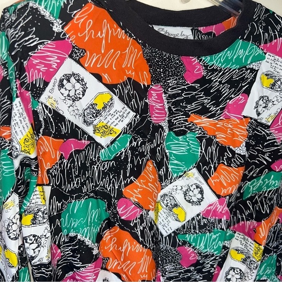 Vintage Shapely Abstract Pullover Jacket Shirt w/Shoulder Pads Made in USA Med - Picture 8 of 10